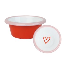 Heart Red Enamel Dip Dish