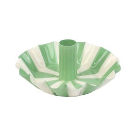 Green Stripe Candle Holder