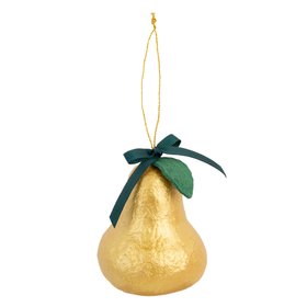 Gold Pear Christmas Tree Decoration