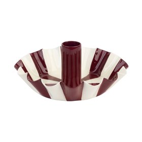 Burgundy Stripe Candle Holder