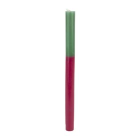 Green & Burgundy Dinner Candle