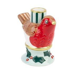 Christmas Robin Candle Holder