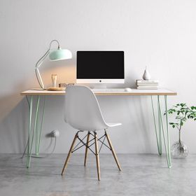 Hairpin Table (White), Pastel Green