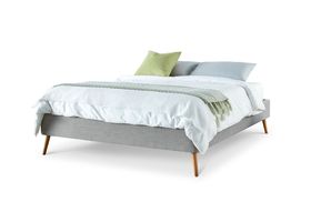 Mid Grey Fabric Time4Sleep Upholstered Double Studio Sprung Base Bed Frame Mid Grey Fabric Time4Sleep Upholstered Double Studio Sprung Base Bed Frame