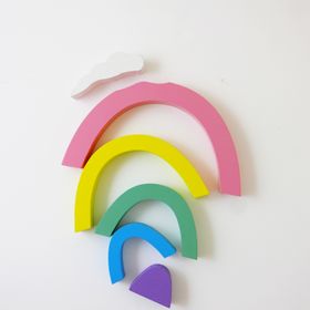 Pastel Rainbow and Cloud Balance Blocks for Calico Clouds