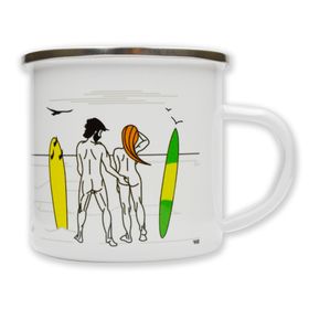 The Naked Surfers Plunging Breaker Enamel Tin Cup