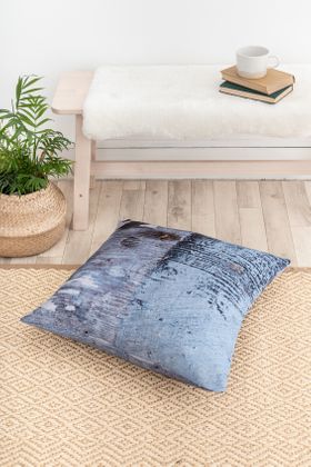 Blue Textured, Large Cushion Cover - 'Breeze' - CU010