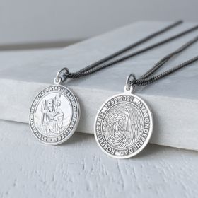 ST CHRISTOPHER FINGERPRINT NECKLACE