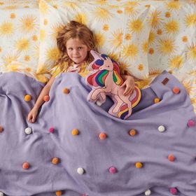 Kip & Co Pompom Club Knitted Blanket