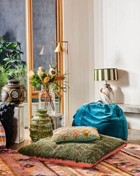 Lagoon Velvet Beanbag