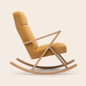 Retrostar Lounge Rocker - Eiche - Wool Line - Gelb