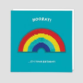 Rainbow reversible sequin birthday card