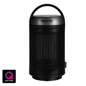 Devola DVSFH15BS Black & Silver 1500W Portable Ceramic Fan Heater