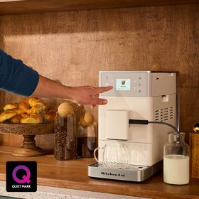 KitchenAid Fully Automatic Porcelain White Espresso Machine KF3 with Iced Coffee