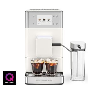 KitchenAid Fully Automatic Porcelain White Espresso Machine KF4 with Iced Coffee