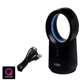 Russell Hobbs RHBLDLUSB25B Black Compact Wireless Desk Fan