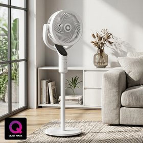 Devola DVPF8DCW White Platinum Low Noise 8 Inch Pedestal Air Circulator