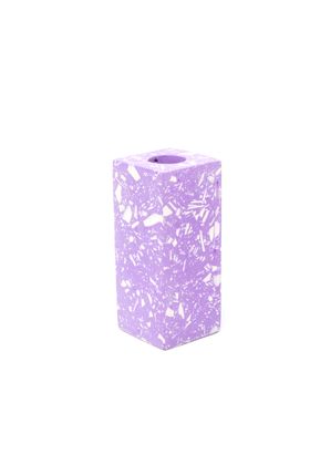 Medium Purple & White Terrazzo Candle Holder