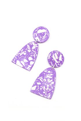 Lilac & White Dangle Statement Earrings