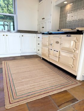 Natural Stripe Border Rug