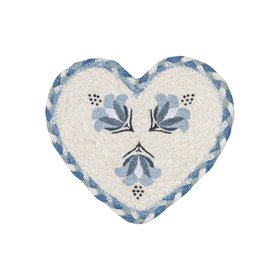 Blue Lily Heart Coaster