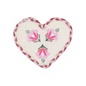 Pink Lily Heart Coaster