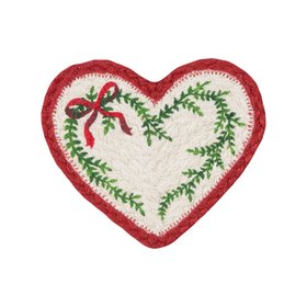 Christmas Ribbon Heart Coaster