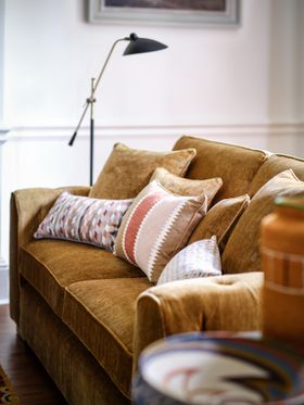 Sofology, Valentina 3 Seater in Luxury Deep Pile Chenille Turmeric