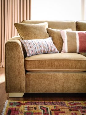 Sofology, Valentina 3 Seater in Luxury Deep Pile Chenille Turmeric