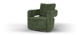 Sofolofy, Flex Accent Chair In Heavy Textured Chenille Olive Fabric