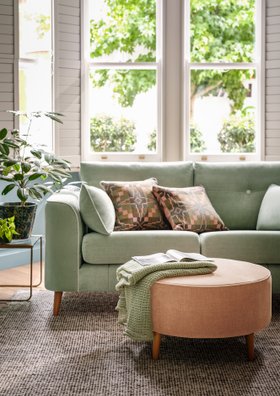 Sofology, Remy 3 Seater, £999 And Remy Round Designer Footstool, £299