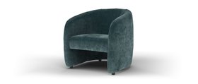 Sofology, Portobello Accent Chair In Luxury Chenille Teal All Over