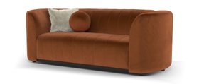 Sofology, The Fitzrovia 2 Seater Sofa In Matt Velvet Rust Mix With Trim