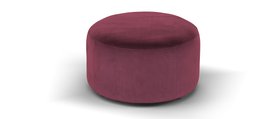 Sofology, Fitzrovia Designer Footstool In Matt Velvet Wine All Over Without Trim