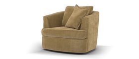 Sofology, Mayfair Accent Swivel Chair In Soft Chenille Almond All Over, £699