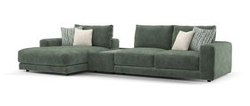 Sofology, Amalfi 3 Seater Chaise With Console In Cosy Chenille Forest Mix, £3099
