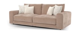 Sofology, Amalfi 4 Seater Split Sofa In Vintage Chenille Coral Sands All Over, £1799