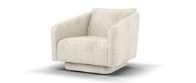 Sofology, Cove Accent Swivel Chair In Artisan Chenille Natural All Over, £799