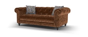 Sofology, Kensington 2 Seater Sofa In Vintage Chenille Rust Mix With Walnut Feet, £899