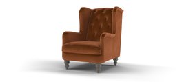 Sofology, Kensington Wing Chair In Matt Velvet Rust All Over, £649