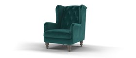 Sofology, Kensington Wing Chair In Matt Velvet Teal All Over, £649