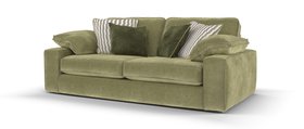 Sofology, Atelier 3 Seater Sofa In Soft Chenille Olive Mix With Gold Contrast Piping, £1,849