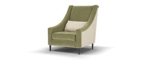 Sofology, Atelier Accent Chair In Soft Chenille Olive And Houndstooth Fabric, £899