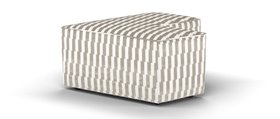 Sofology, Atelier Footstool In Broken Stripe Natural Velvet, £449