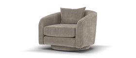 Sofology, Castello Swivel Chair In Soft Chenille Latte All Over, £899