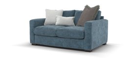 Sofology, Moderna 2 Seater Sofa In Lifestyle Plush Chenille Steel Blue Mix, £1,399