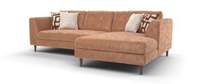 Sofology, Roscoe 3 Seater Chaise In Linen Look Chenille Cinammon Mix, £2,199