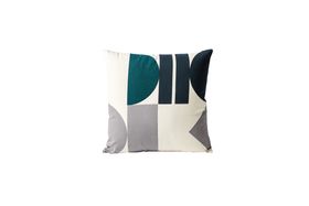 Glenkerry Scandi Style, 100% Cotton Cushion in Cream, Grey, Navy & Teal
