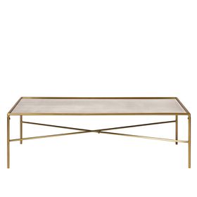 Swoon Orla Coffee Table, Art Deco Style in Shiny Antique Brass & Antiqued Mirror