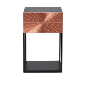 Swoon Ziggy Bedside Table, Art Deco Style in Copper & Black